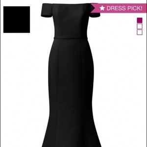 Amsale Serafina Faille Black Bella Bridesmaid Formal Dress Gown GB099A